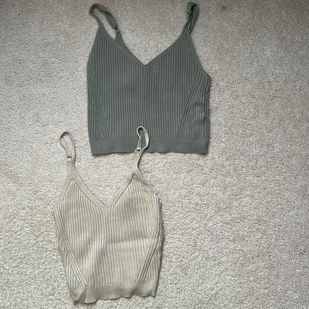 Abercrombie Tank Tops in Green and Cream